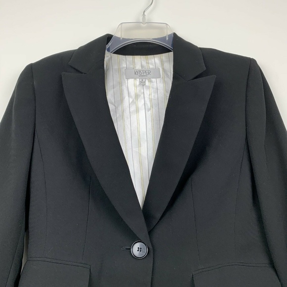 Kasper 8 Blazer Black Jacket Career Work - Picture 4 of 8